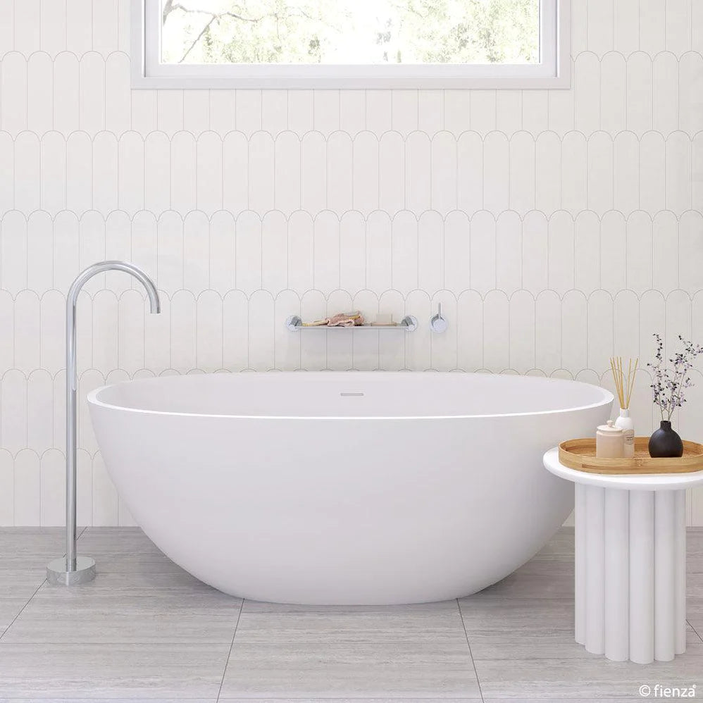 Fienza Sasso Freestanding Stone Bath 1650mm - Matte White