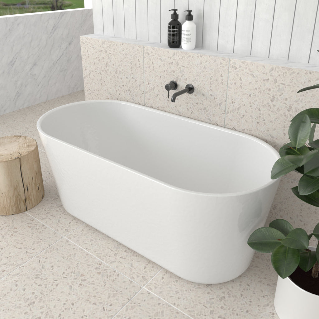 Seo Ultra Slim Freestanding Bathtub Gloss White