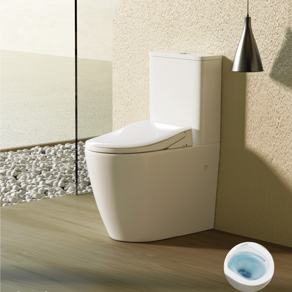 Lafeme Catania Standard Bidet Seat with Vega Rimless Toilet - Gloss White