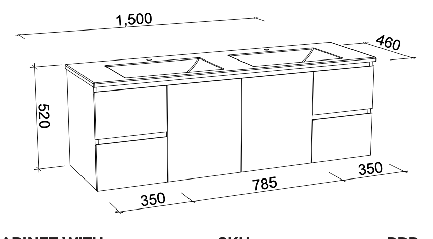 Timberline Nevada Wall Hung Vanity with Regal Acrylic Top