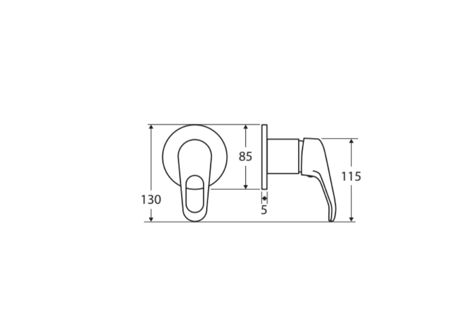 Fienza Loop Wall Mixer - Chrome
