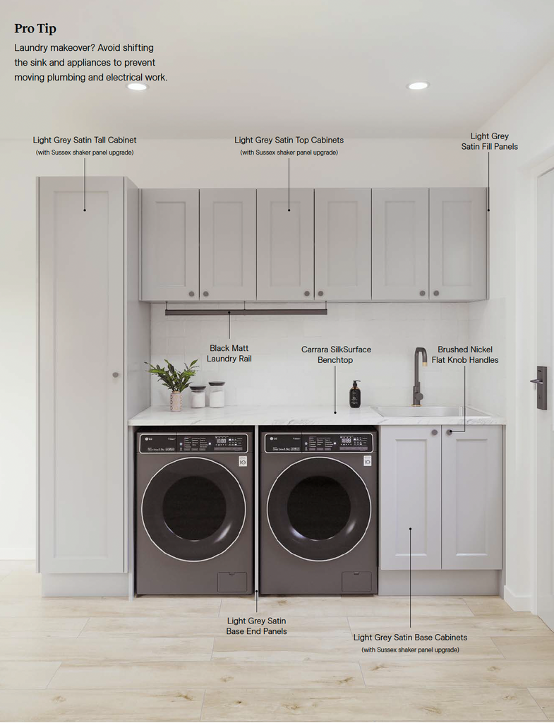 Timberline Custom Laundry Cabinet Package 2398mm