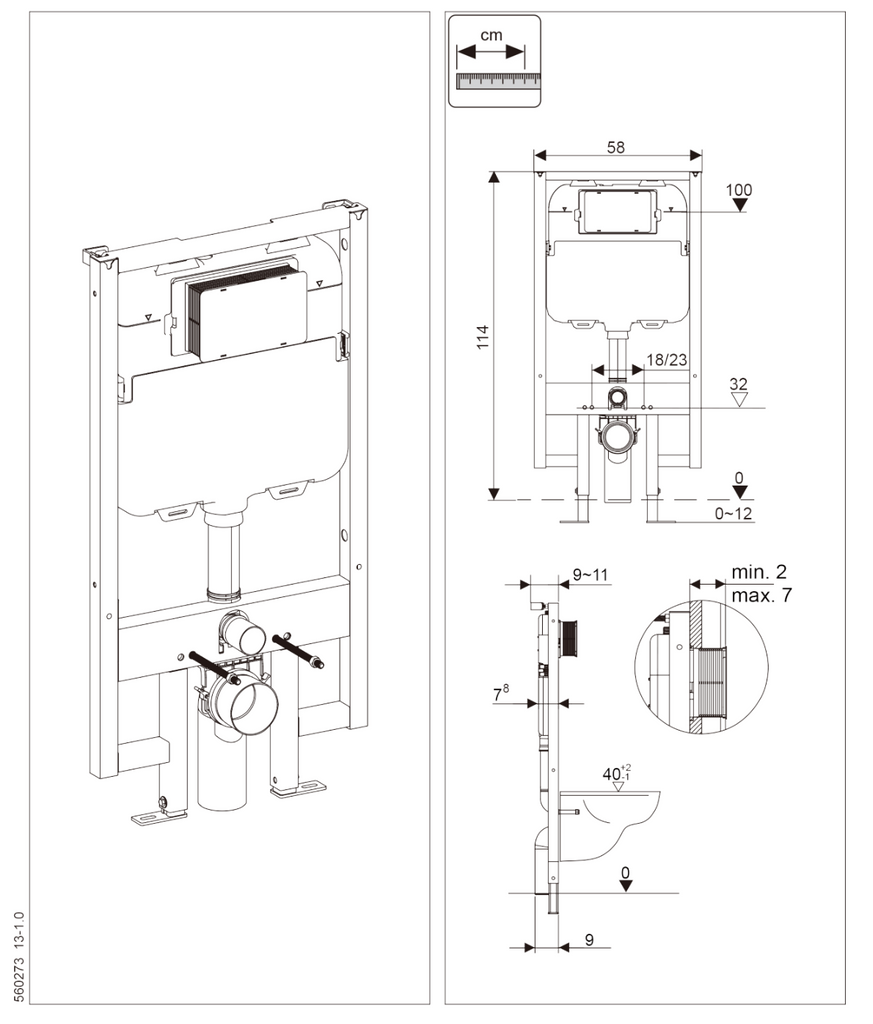 Gallaria Indiana Wall Hung Cistern and Frame