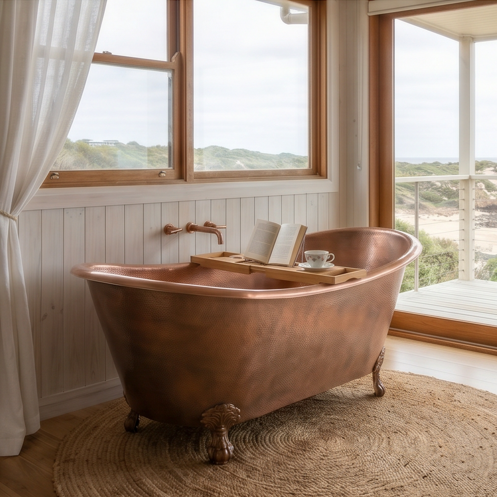 Sienna Genuine Antique two tone Copper Freestanding Clawfoot Bathtub