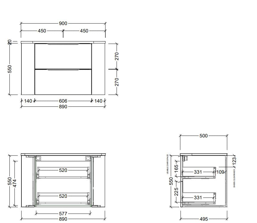 Timberline Socoa Wall Hung Vanity