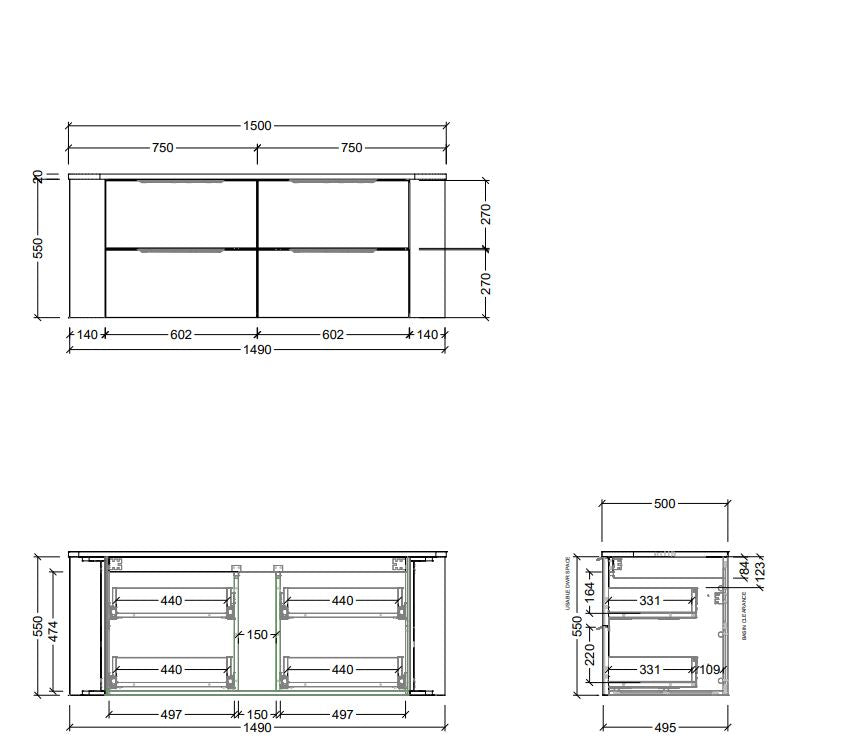 Timberline Socoa Wall Hung Vanity