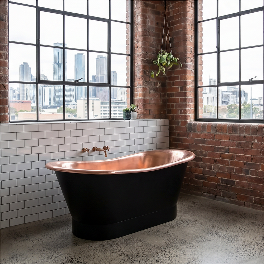 Solara Genuine Antique Copper Freestanding Bathtub