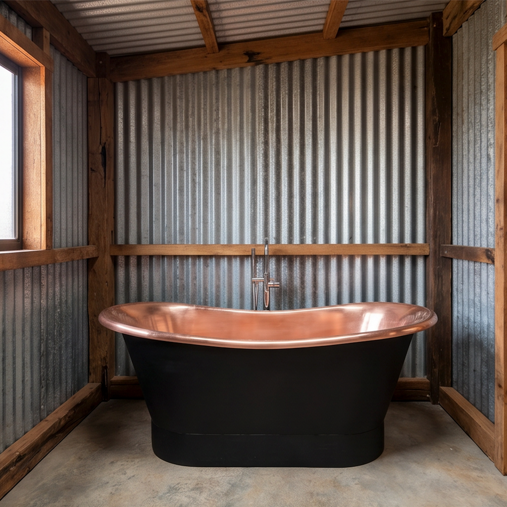 Solara Genuine Antique Copper Freestanding Bathtub