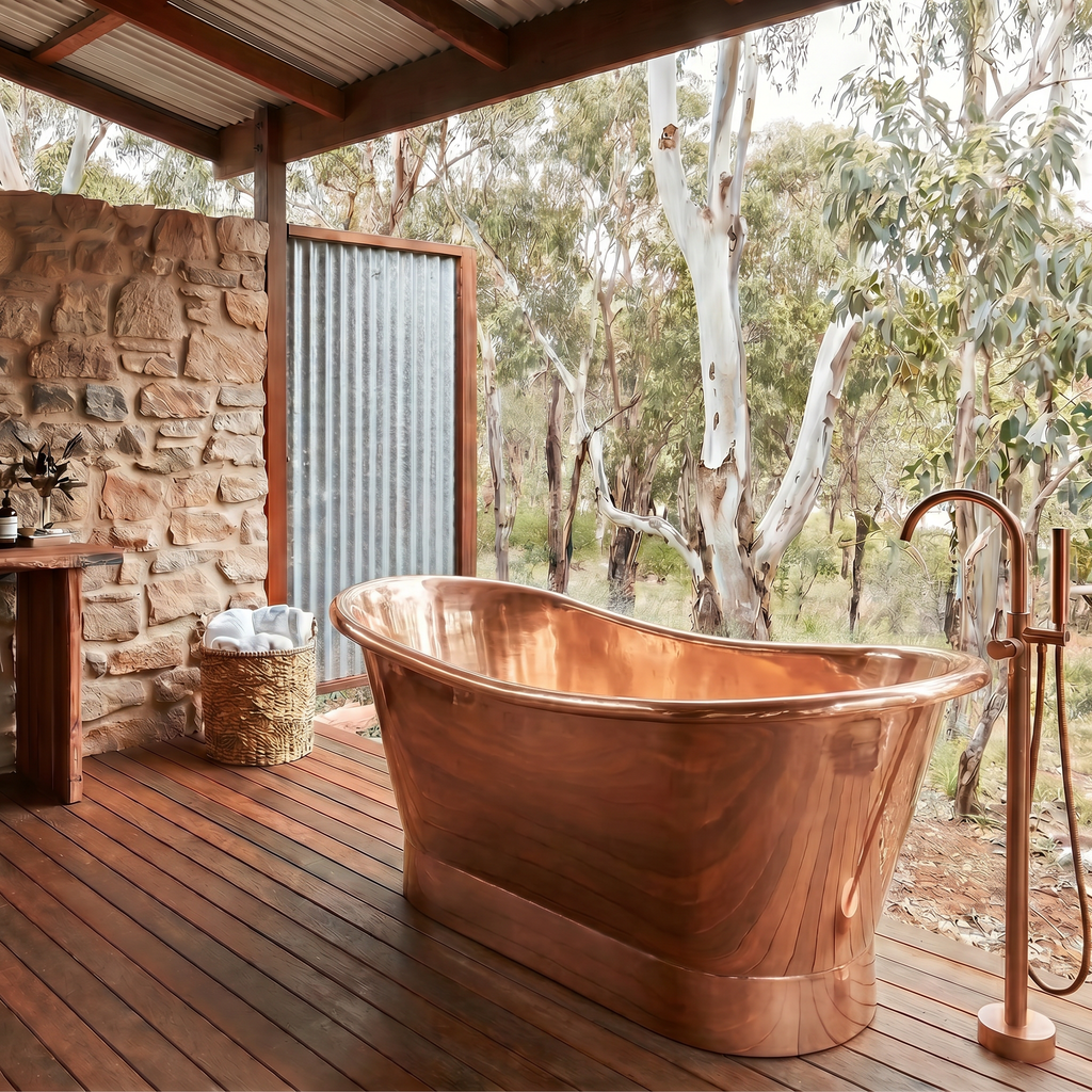Solara Genuine Antique Copper Freestanding Bathtub