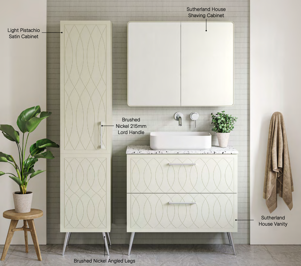 Timberline Sutherland House Deco Wall Hung Tallboy Cabinet