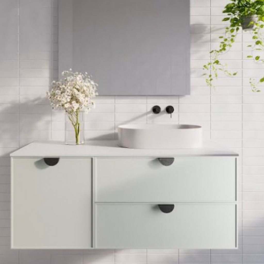 Rifco Sutton Wall Hung Vanity with White Corian Top & Basin