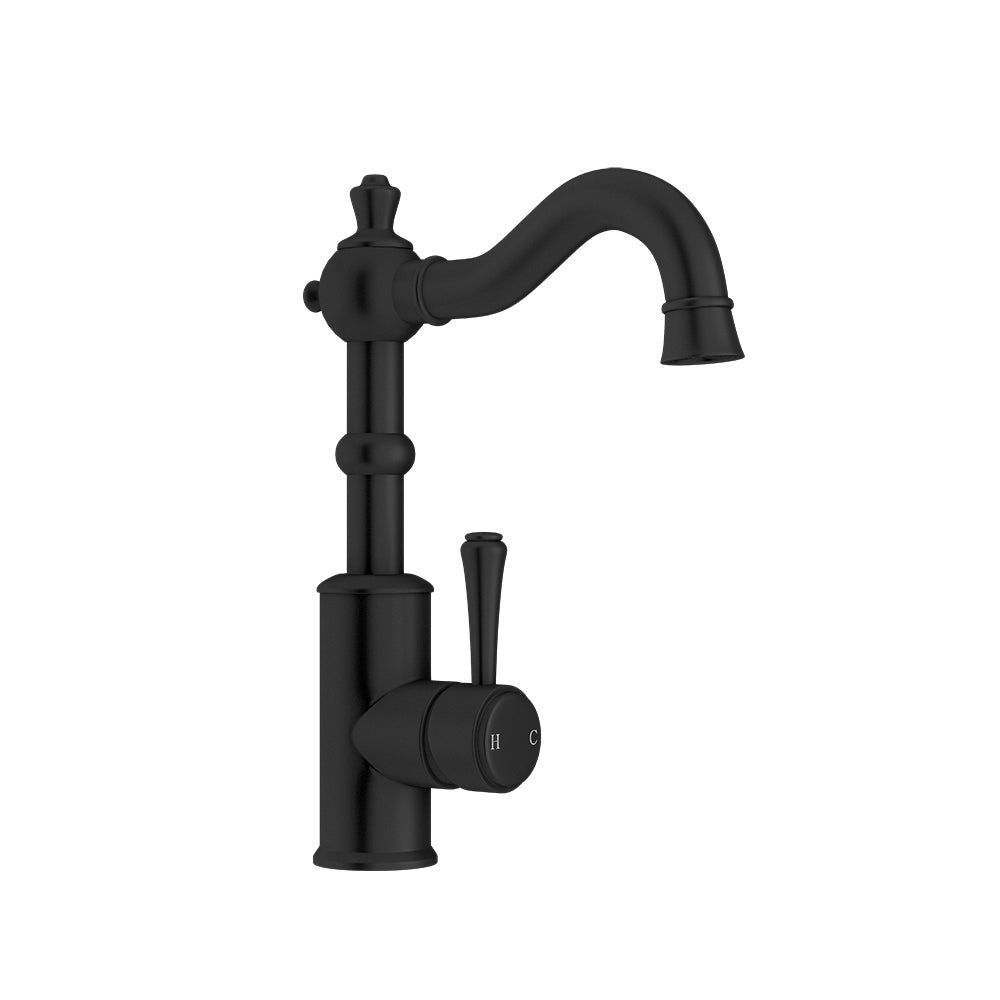 Augustine Classic Traditional Basin Mixer - Matte Black