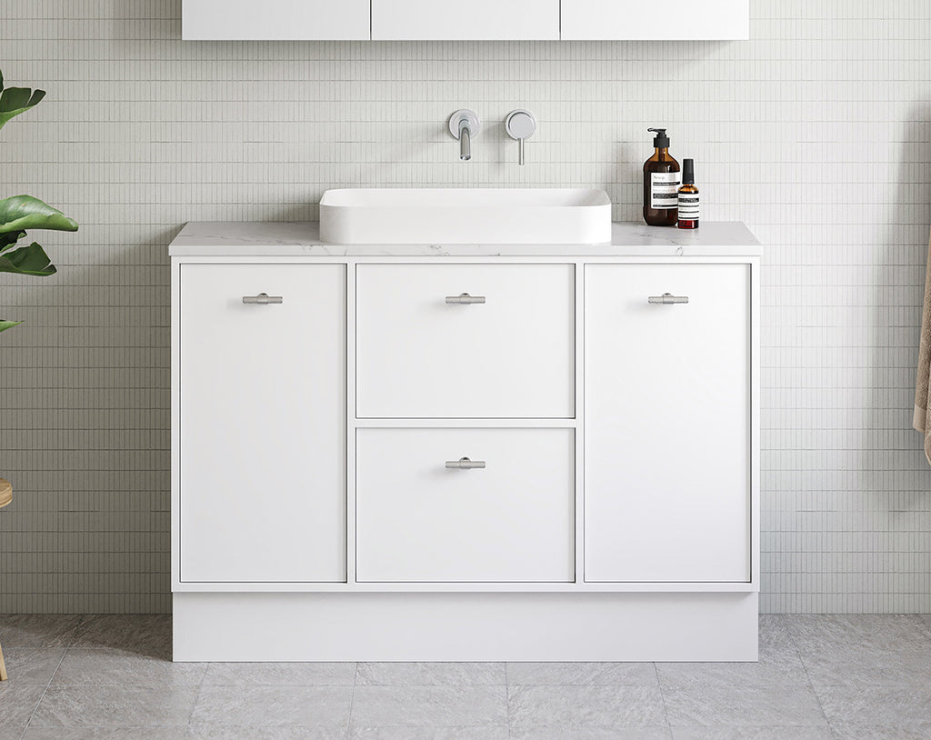 Timberline Takano Floorstanding Vanity with SilkSurface Top and Above Counter Basin