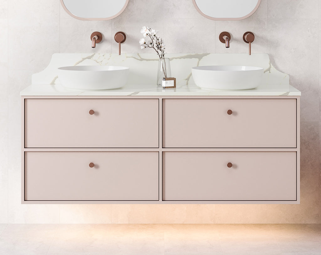 Timberline Taro Wall Hung Vanity with SilkSurface Top and Above Counter Basin