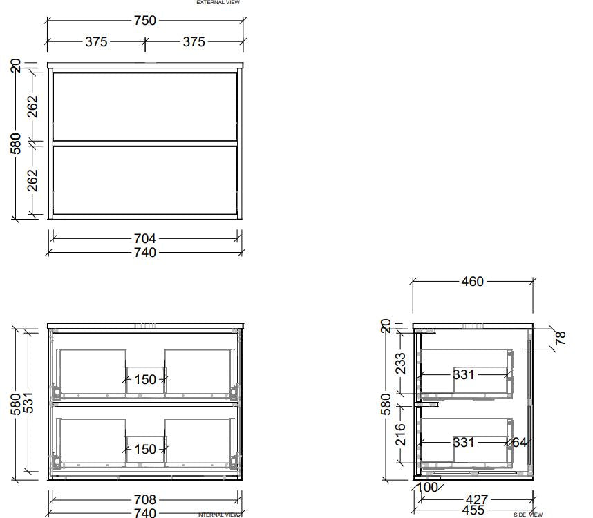 Timberline Taro Wall Hung Vanity with SilkSurface Top and Above Counter Basin