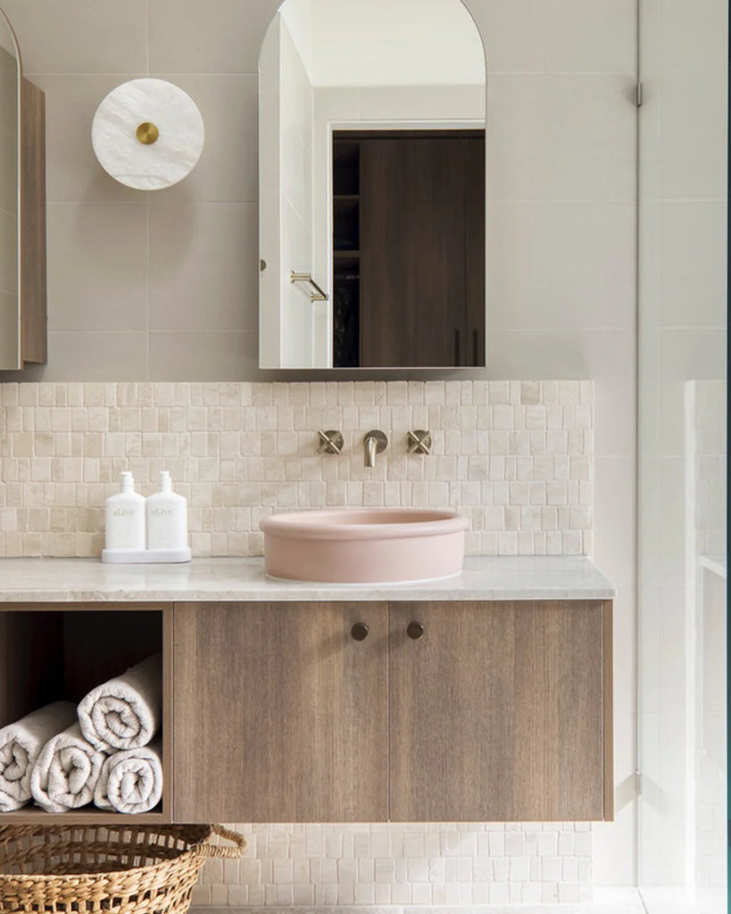 Nood Co Tubb Basin Wall Hung - Blush Pink
