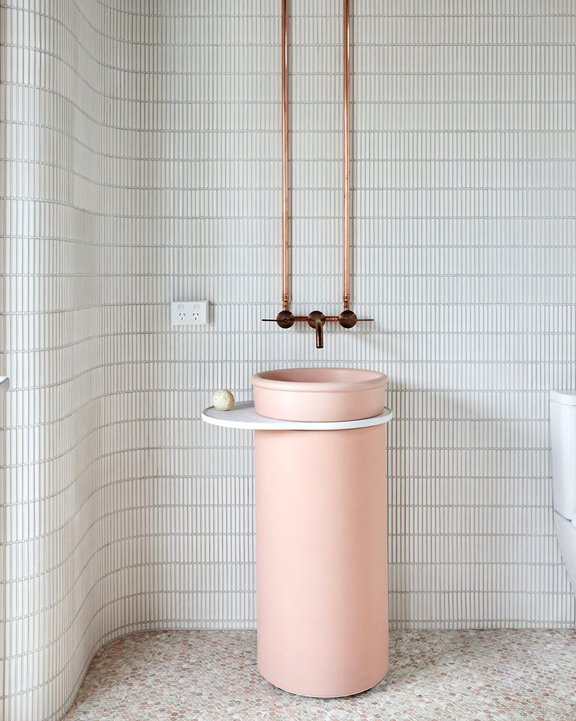 Nood Co Tubb Basin Wall Hung - Blush Pink