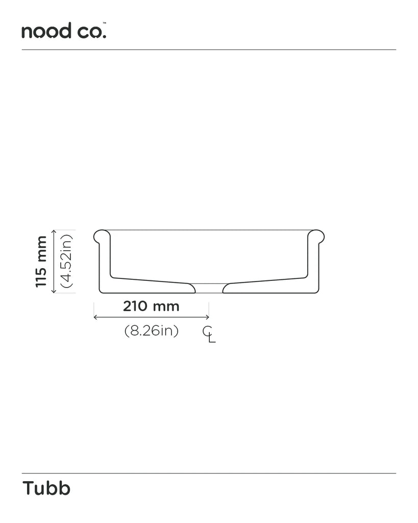 Nood Co Tubb Basin Wall Hung - Custard