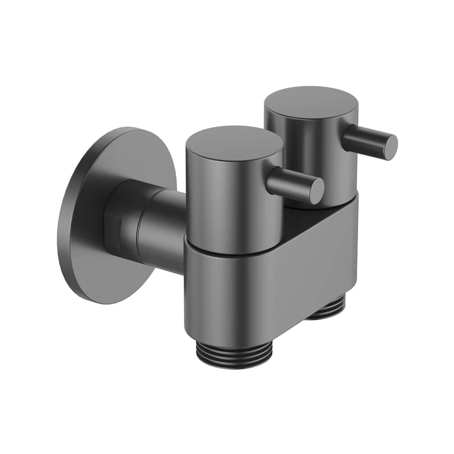 Premium Bidet Dual Mini Cistern Tap - Gunmetal