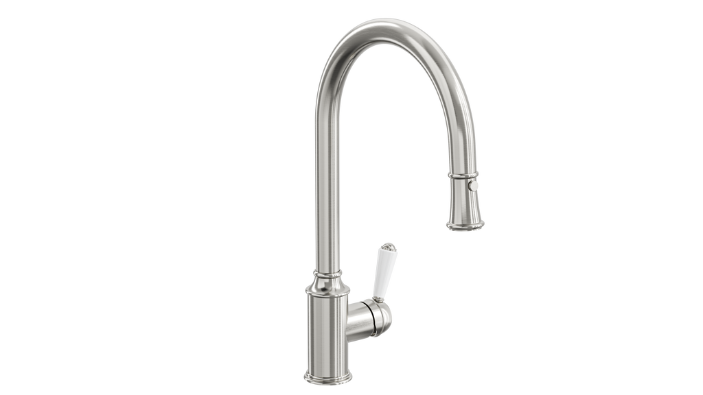 Linsol Tommy Vintage Pull Down Kitchen Sink Mixer Brushed Nickel