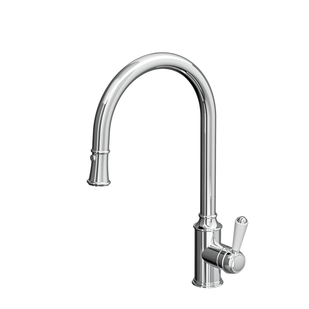 Linsol Tommy Vintage Pull Down Kitchen Sink Mixer Chrome
