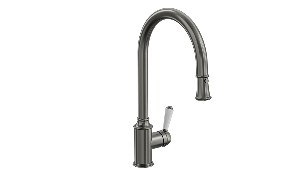 Linsol Tommy Vintage Pull Down Kitchen Sink Mixer Gunmetal