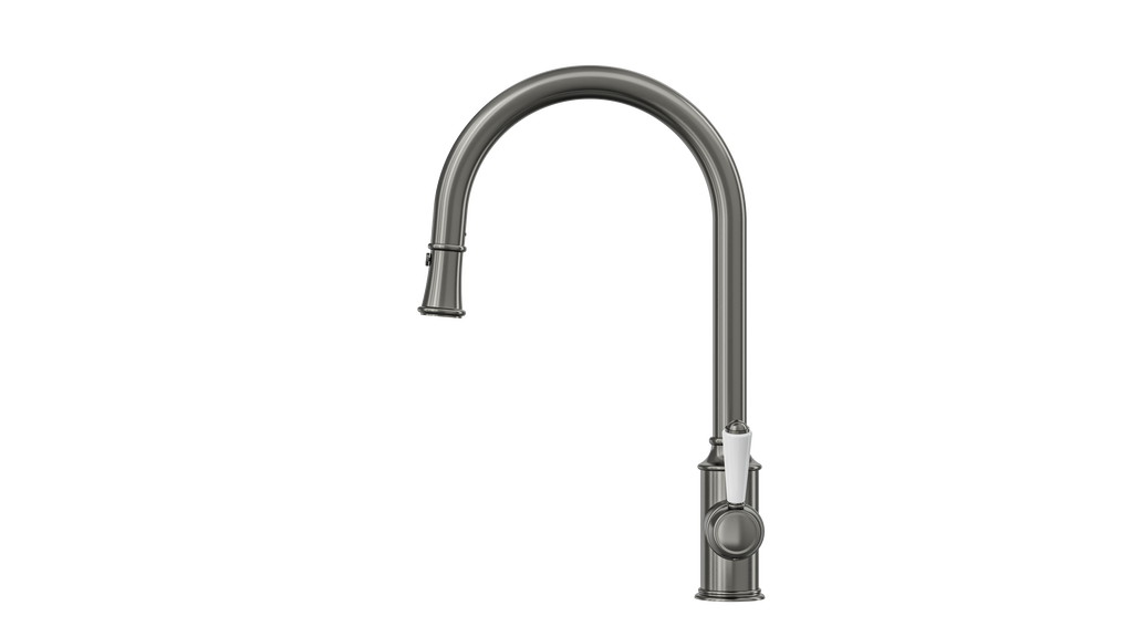 Linsol Tommy Vintage Pull Down Kitchen Sink Mixer Gunmetal