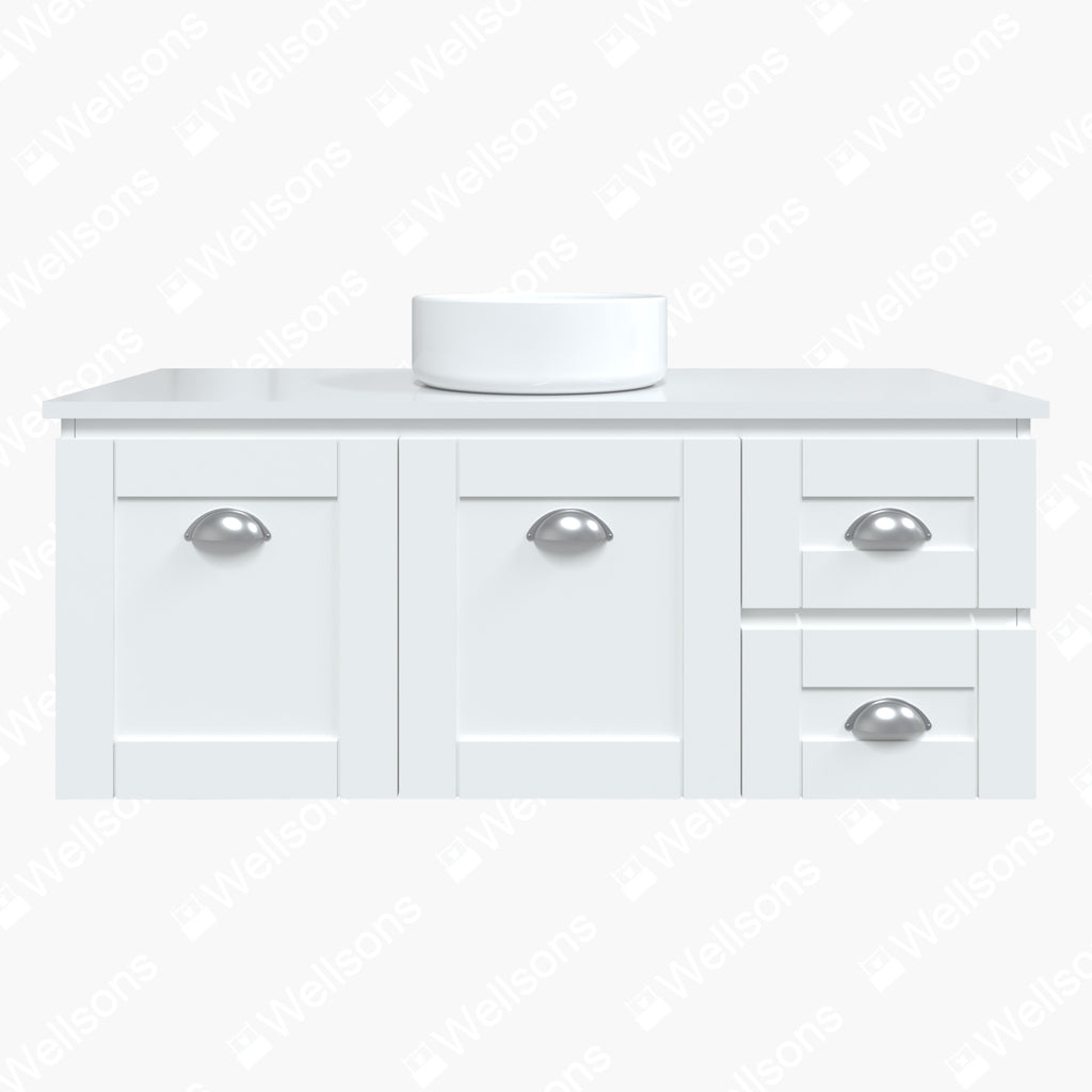 Timberline Victoria Wall Hung Vanity with Silksurface Top & Above Counter Basin