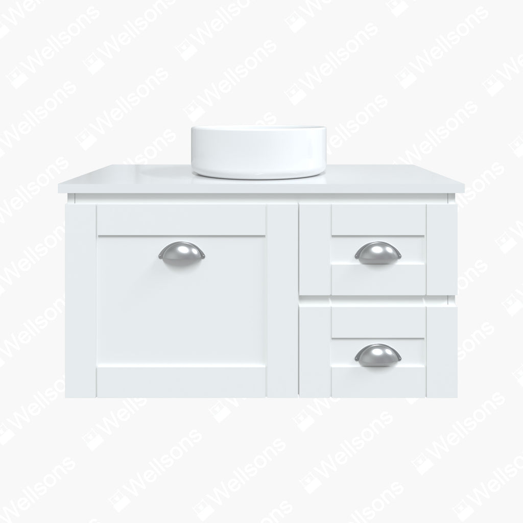 Timberline Victoria Wall Hung Vanity with Silksurface Top & Above Counter Basin