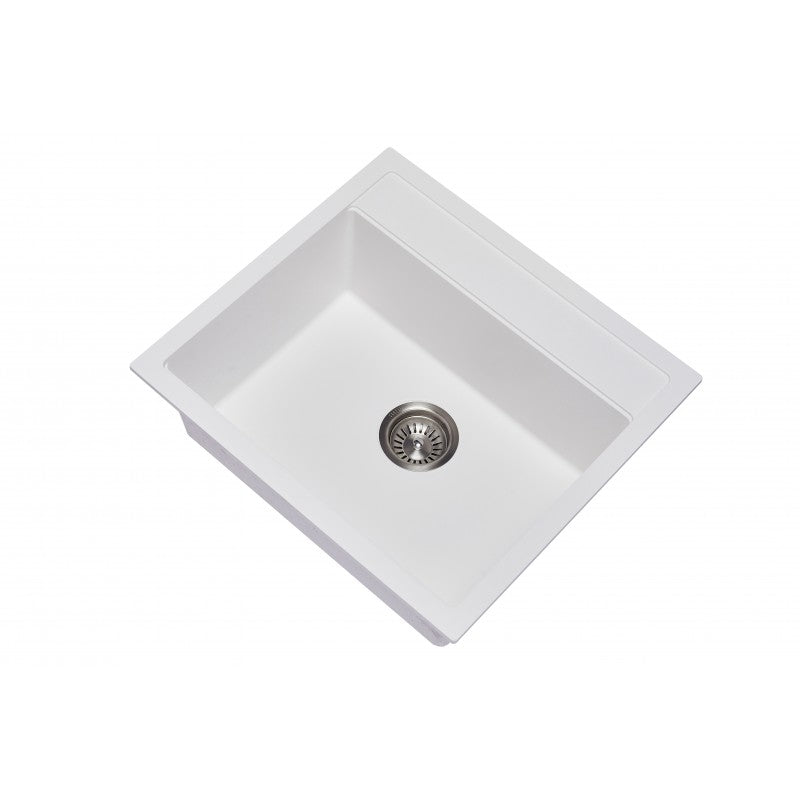 Granite Single Bowl Kitchen Sink 560x510mm - White
