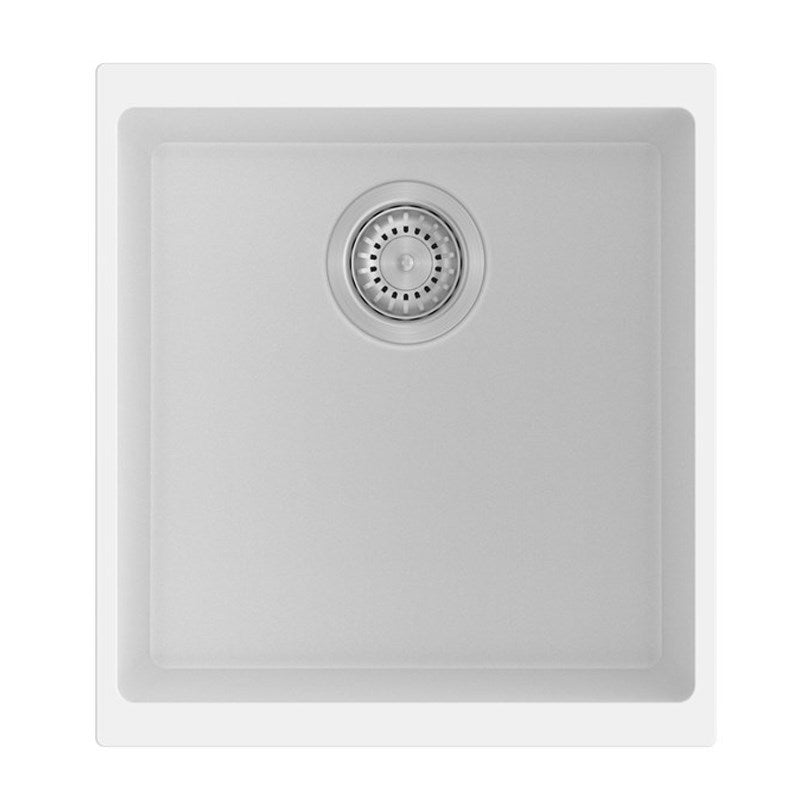 Granite Single Bowl Kitchen Sink 430x460x200mm - White