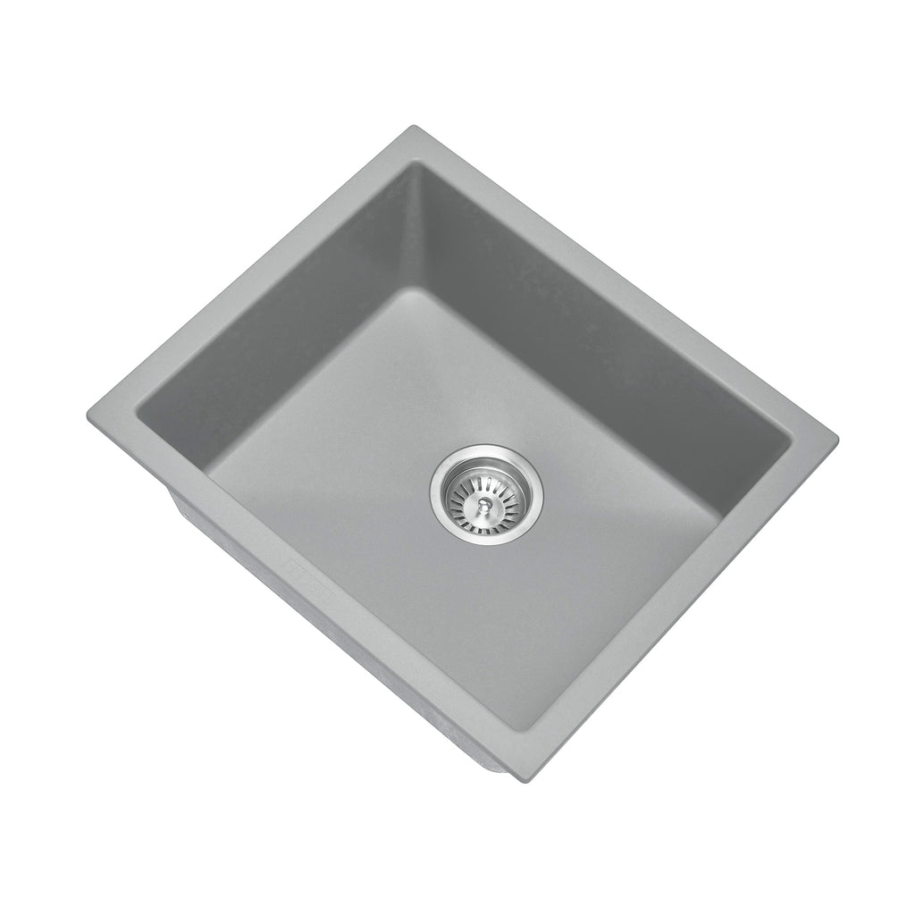 Granite Single Bowl Kitchen Sink 533x457mm - Concrete Grey