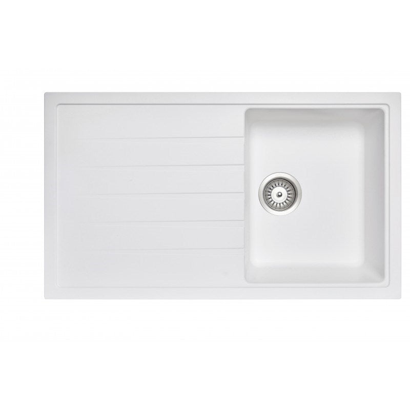 Granite Single Bowl Kitchen Sink 860x500mm - White