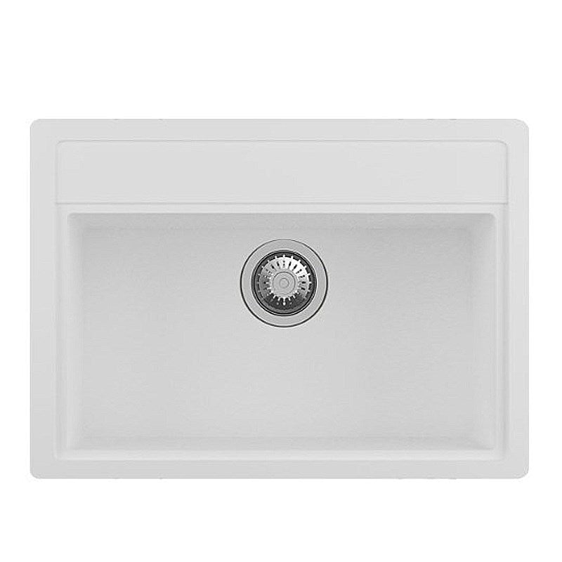 Granite Single Bowl Kitchen Sink 680x500x220mm - White
