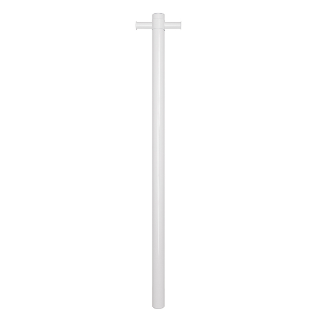 Thermogroup Straight Round Vertical Single Heated Towel Rail - Satin White
