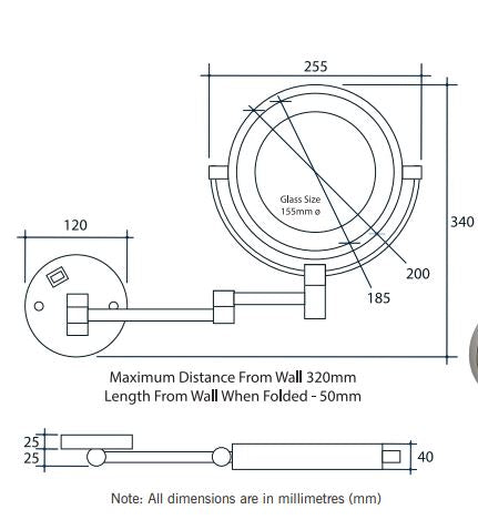 Thermogroup Ablaze 1&5x Magnification Mirror with Light