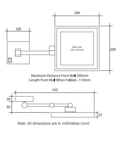 Thermogroup Ablaze 3x Magnification Mirror with Light