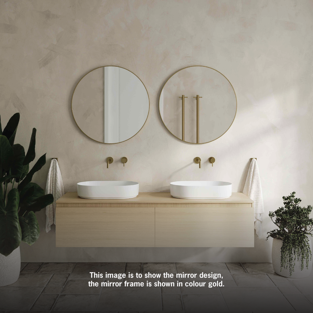 Thermogroup Ablaze Gerogia Round Framed Mirror - White