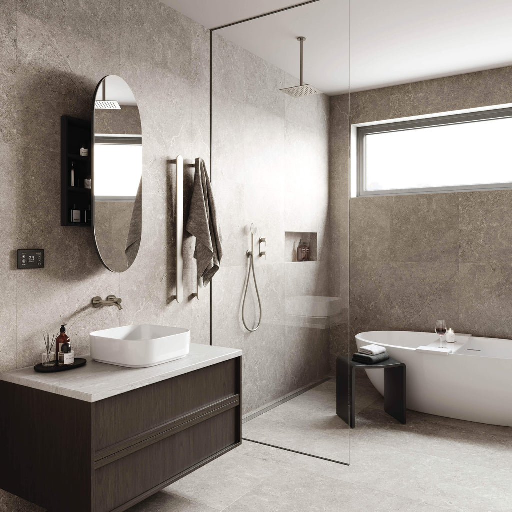 Thermogroup Ablaze Lincoln Pill Mirror Cabinet - Black