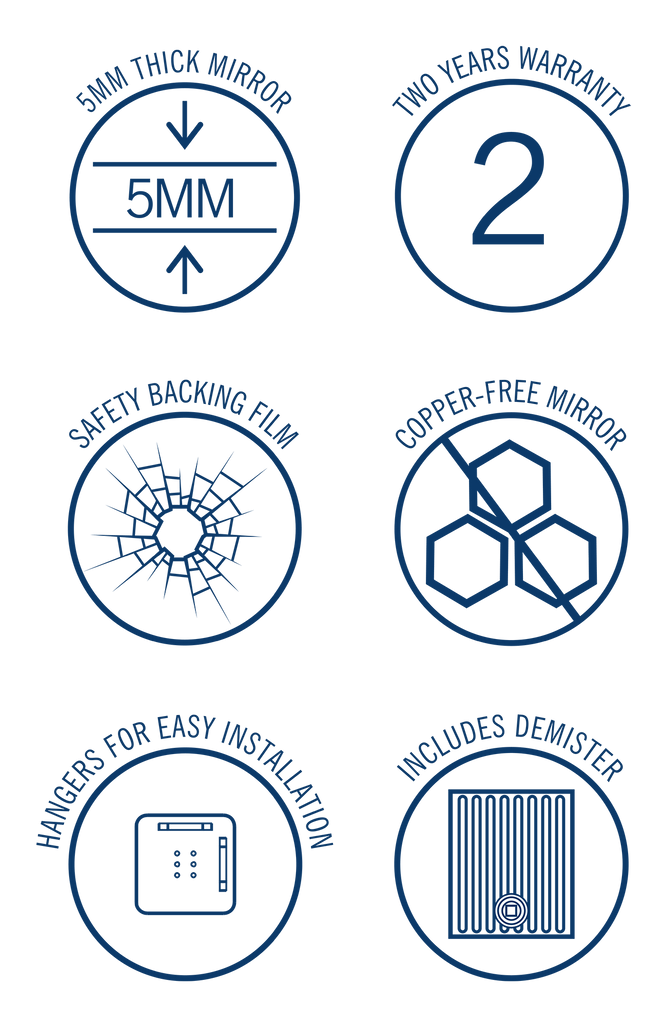 Thermogroup Ablaze Montana Rectangle Bevel Edge Mirror with Demister