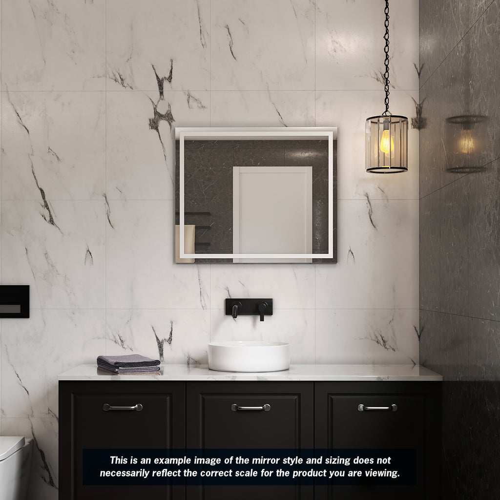 Thermogroup Ablaze Sierra Sandblasted Border Polished Edge Mirror with Demister