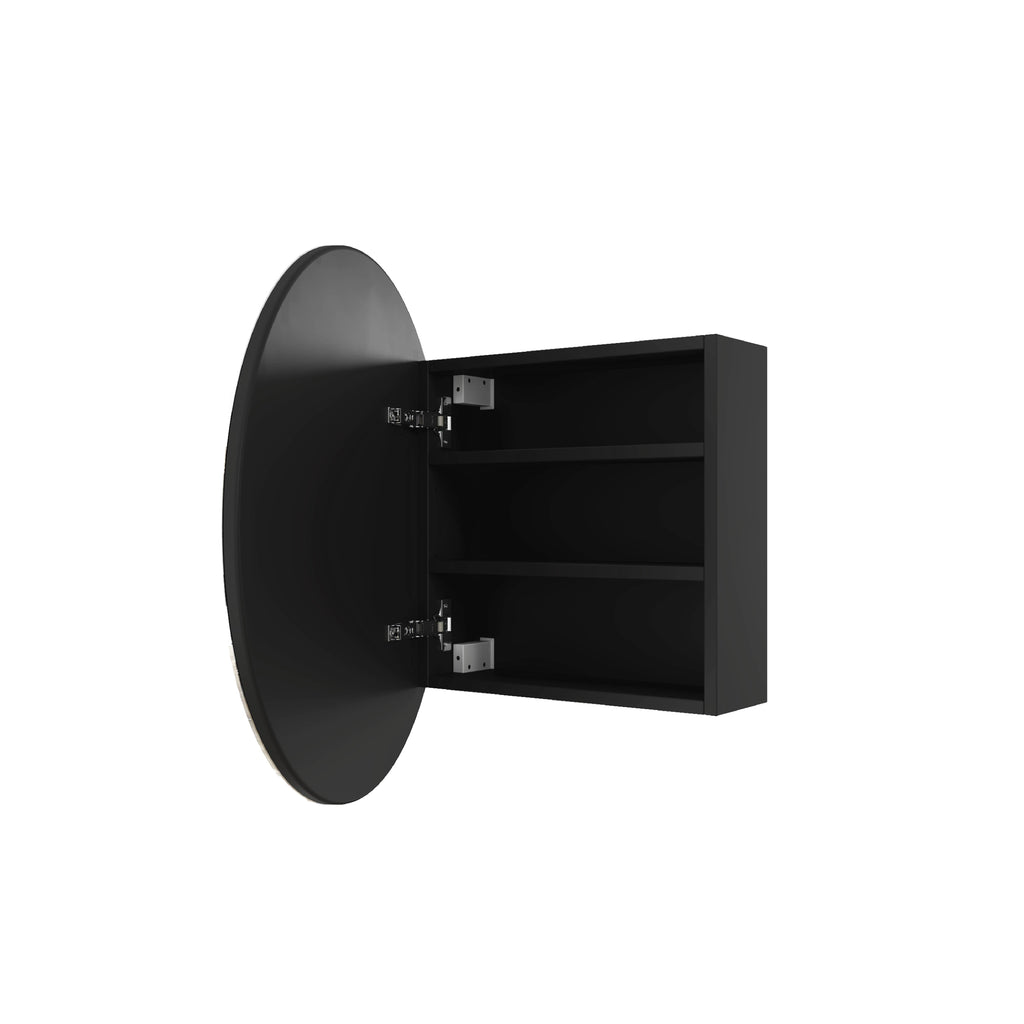 Thermogroup Chelsea Round Mirror Cabinet - Black