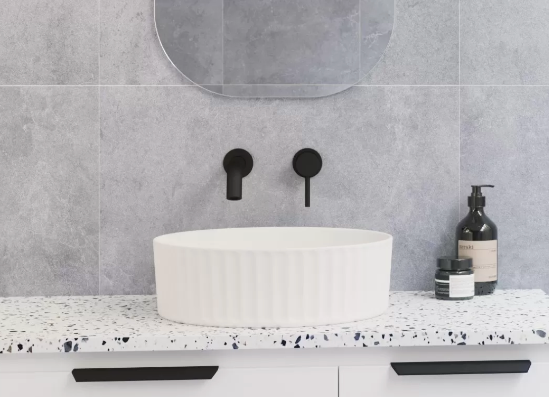 Timberline Allure Fluted Above Counter Basin - Matte White – Wellsons