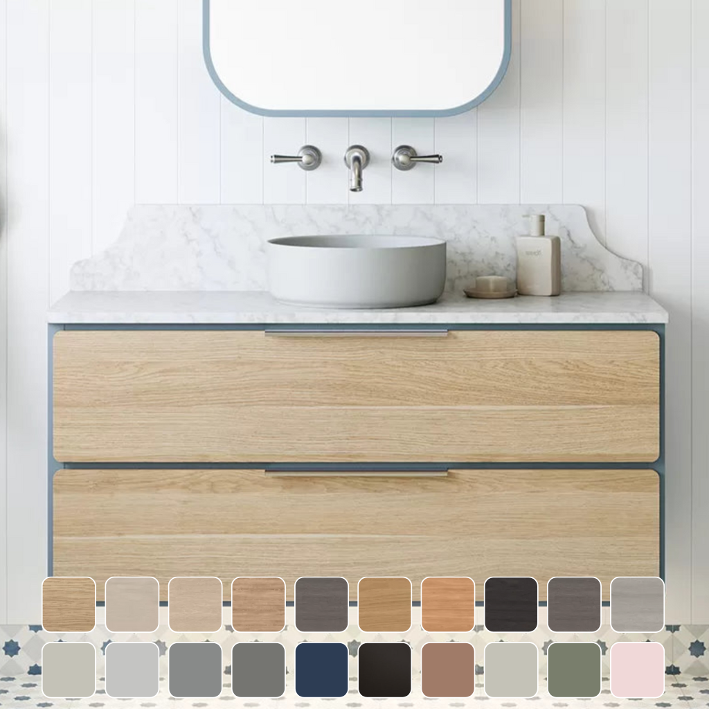 Timberline Colby Wall Hung Vanity With Silk Surface Top and Above Counter Basin