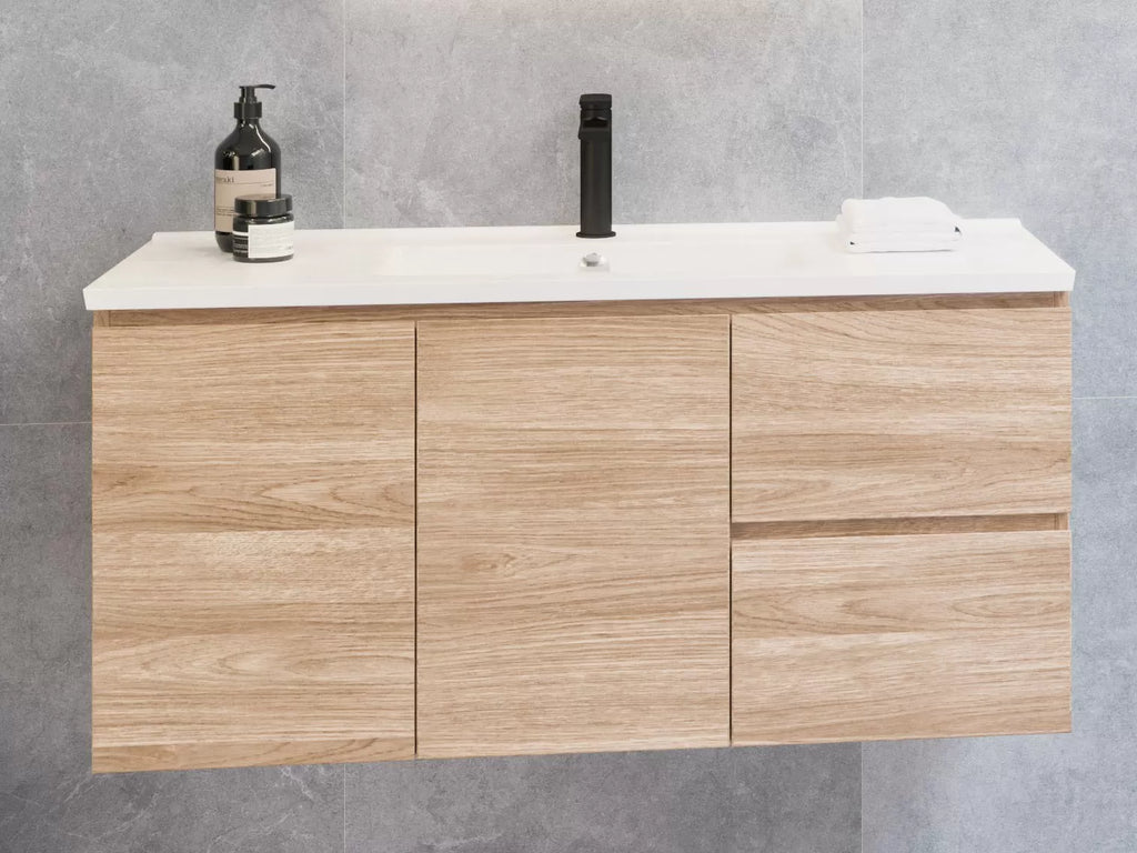 Timberline Florida Ensuite Wall Hung Compact Small Vanity with Ceramic Top