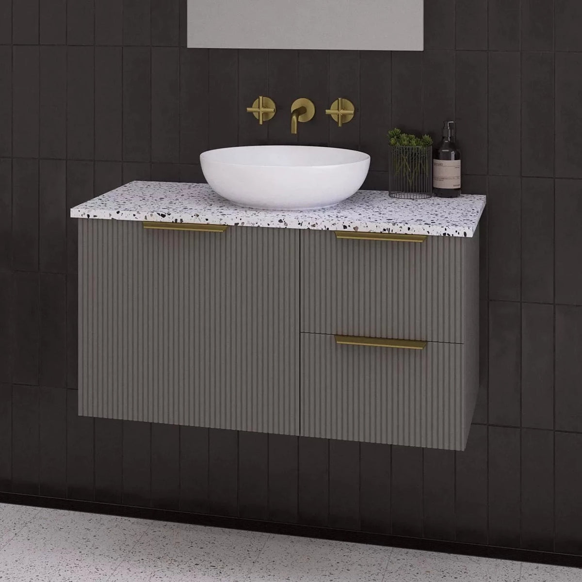 Timberline Victoria Wall Hung Vanity with Silksurface Top & Above Coun