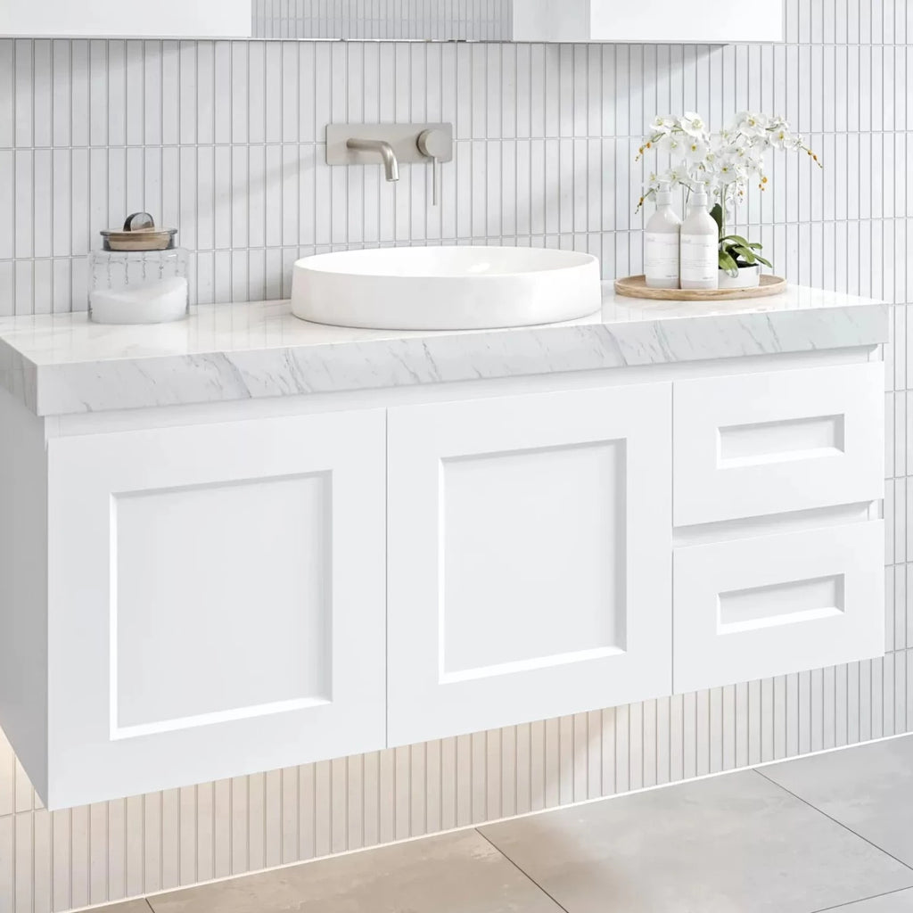 Timberline Victoria Wall Hung Vanity with Silksurface Top & Above Counter Basin