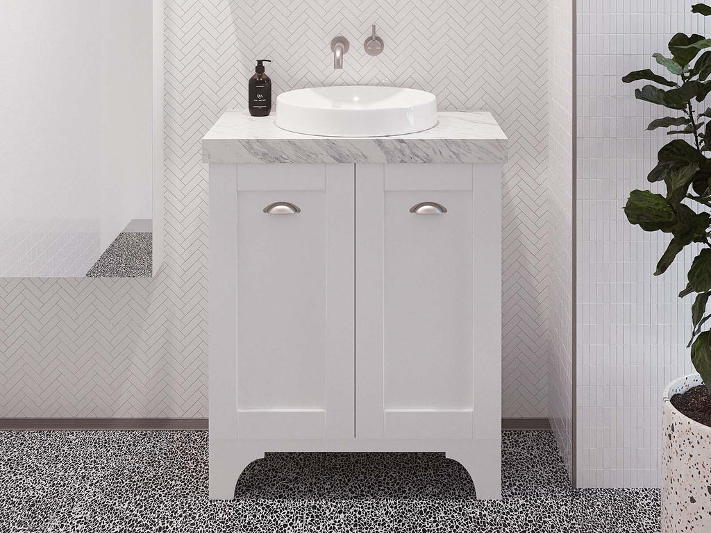 Timberline Windsor Floor Standing Vanity with Silksurface Top & Above Counter Basin