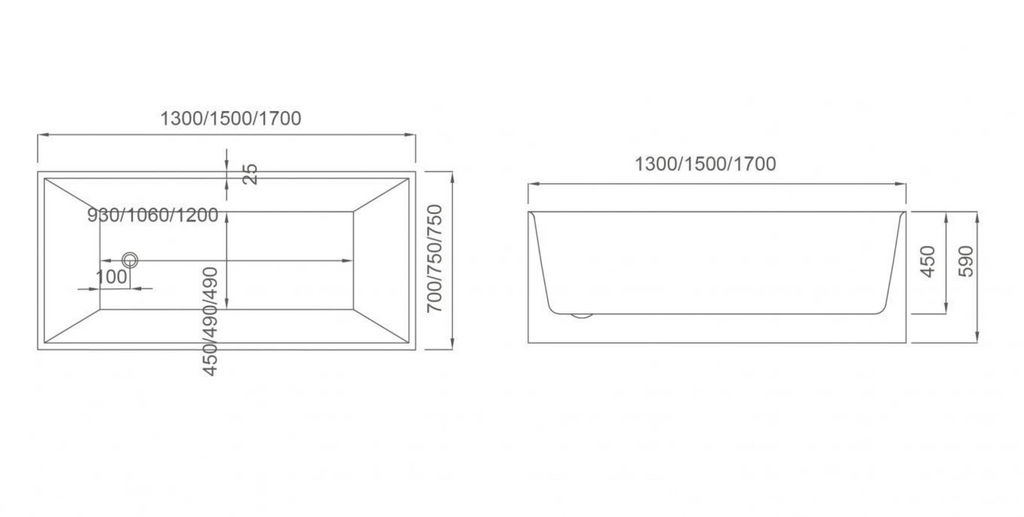 Orta Multi Fix Corner Back To Wall Freestanding Bathtub - Gloss White