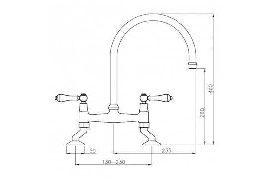 Turner Hastings Ludlow Bridge Mixer Tap – Brushed Brass